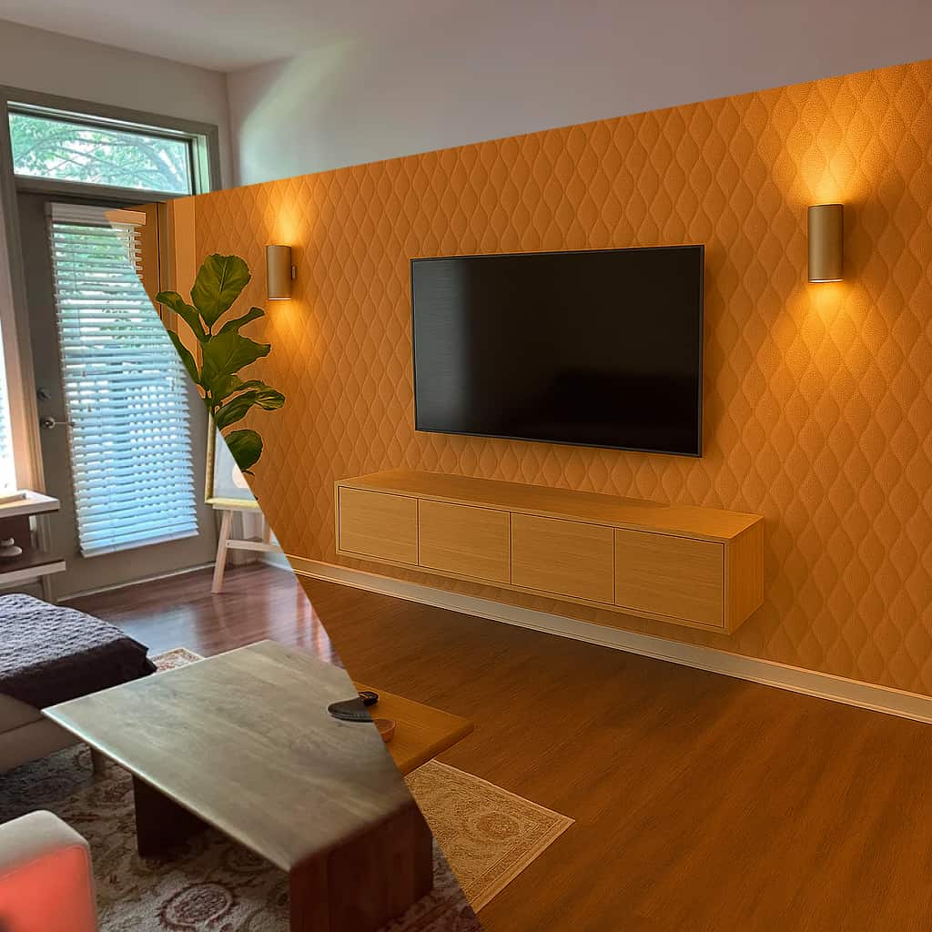 Person taking photo of wall