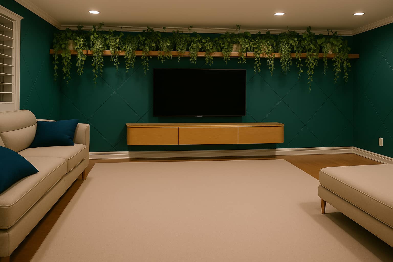 After: Designed wall with furniture